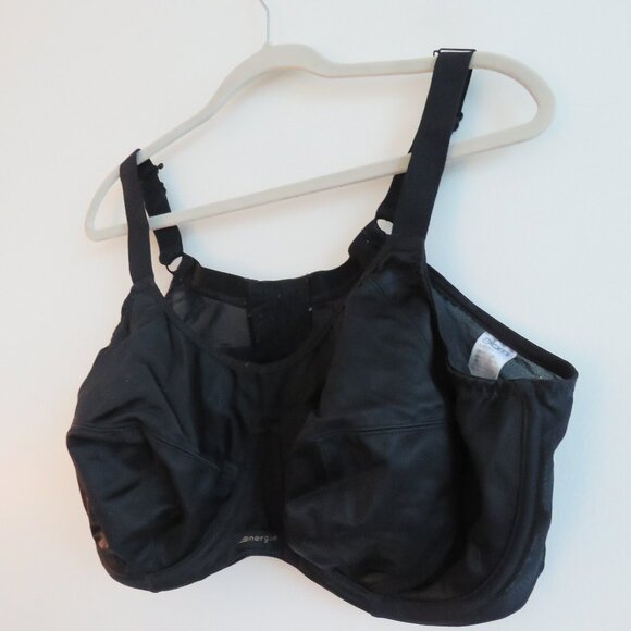ELOMI Energise Sports Bra in Black Support Athleisure - Size US 42DDD - Picture 8 of 14
